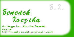 benedek kocziha business card